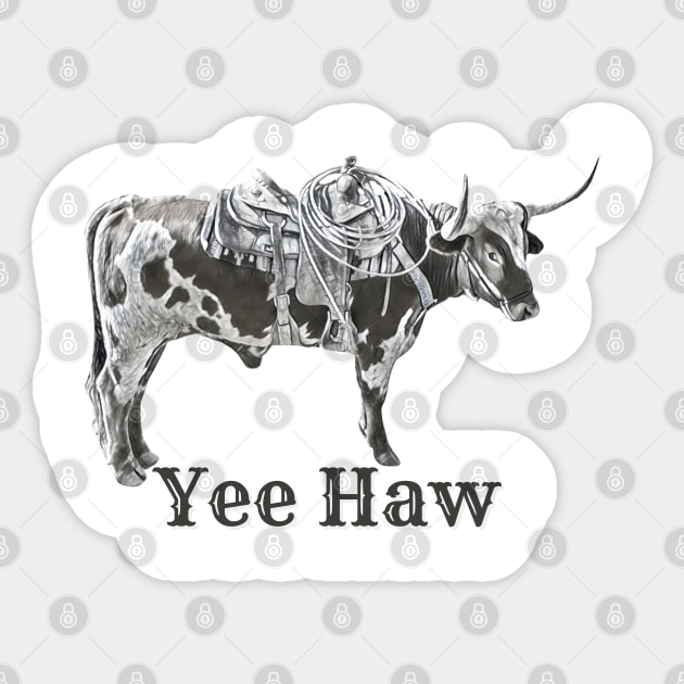 Yee Haw Cowboy Sticker by The Farm.ily